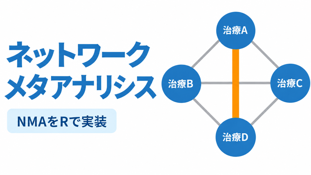ネットワークメタアナリシス(NMA)とは ― 直接比較・間接比較の統合とP-scoreによる順位づけをRのnetmetaで実装する ―